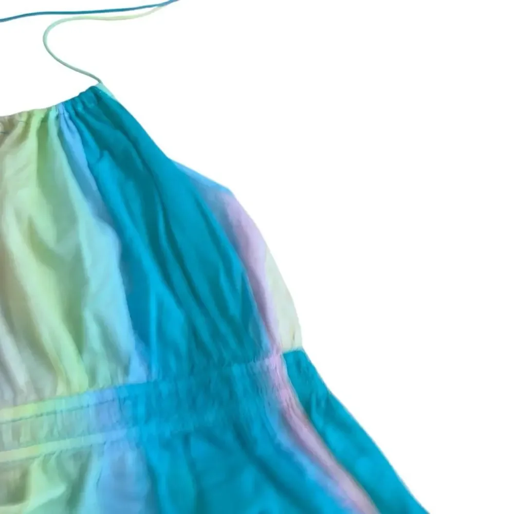 Asos Long Beach Dress Swim Cover Up Halter Style Hand‎ Dyed Pastels Size 6